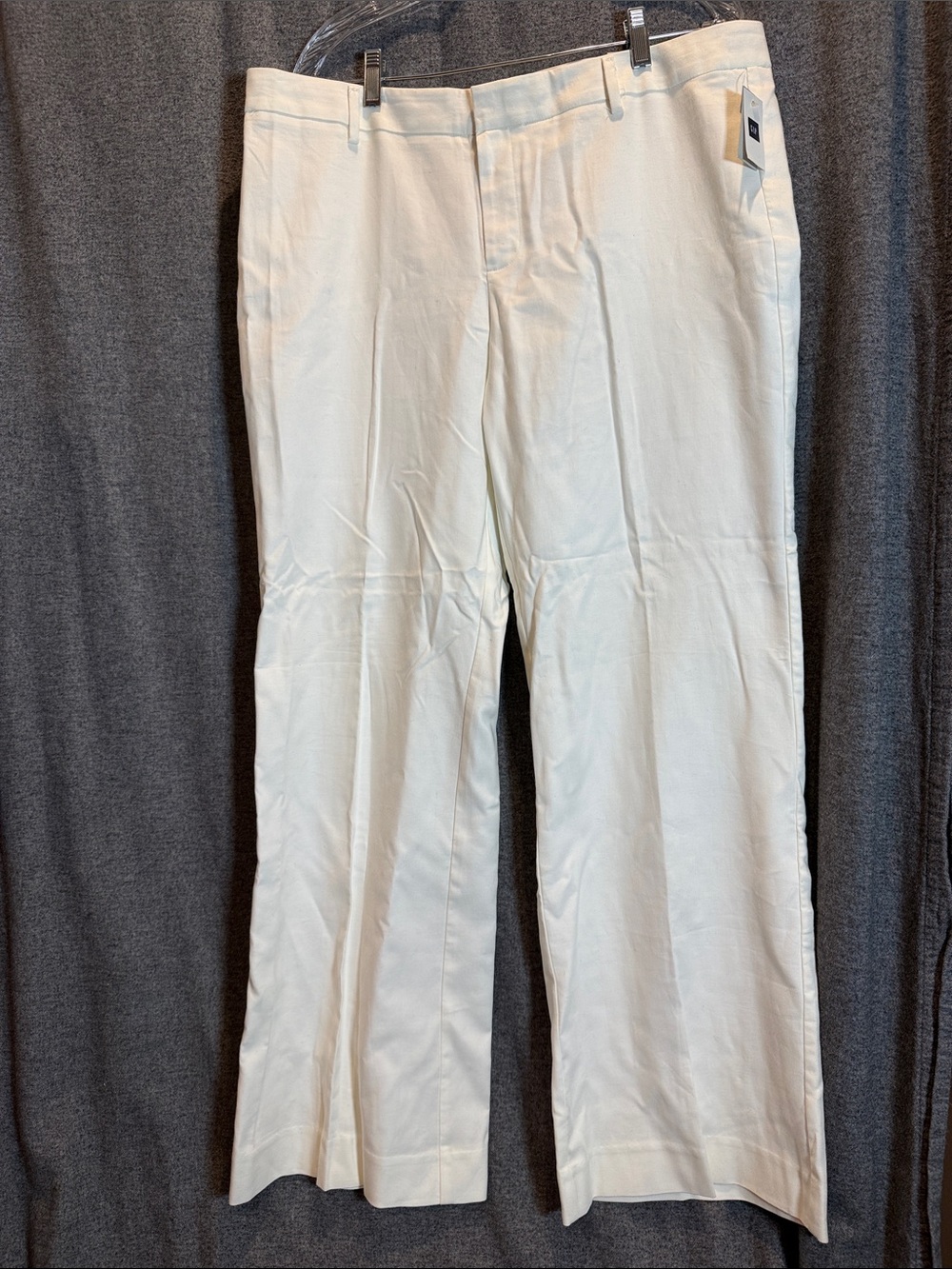 GAP Perfect Trouser Pants White Size 16R NWT Wide Leg Tailored Classic